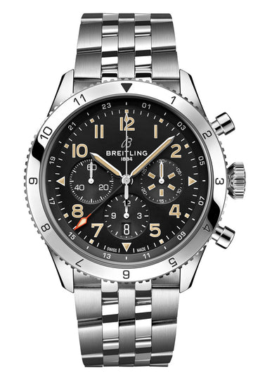  Shop Authentic Breitling Super Avi B04 Chronograph GMT 46 P-51 Mustang Black Dial Silver Steel Strap Watch for Men - AB04453A1B1A1 - Luxxuri