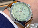  Shop Authentic Breitling Premier B09 Chronograph 40 Green Dial Brown Leather Strap Watch for Men - AB0930D31L1P1 - Luxxuri