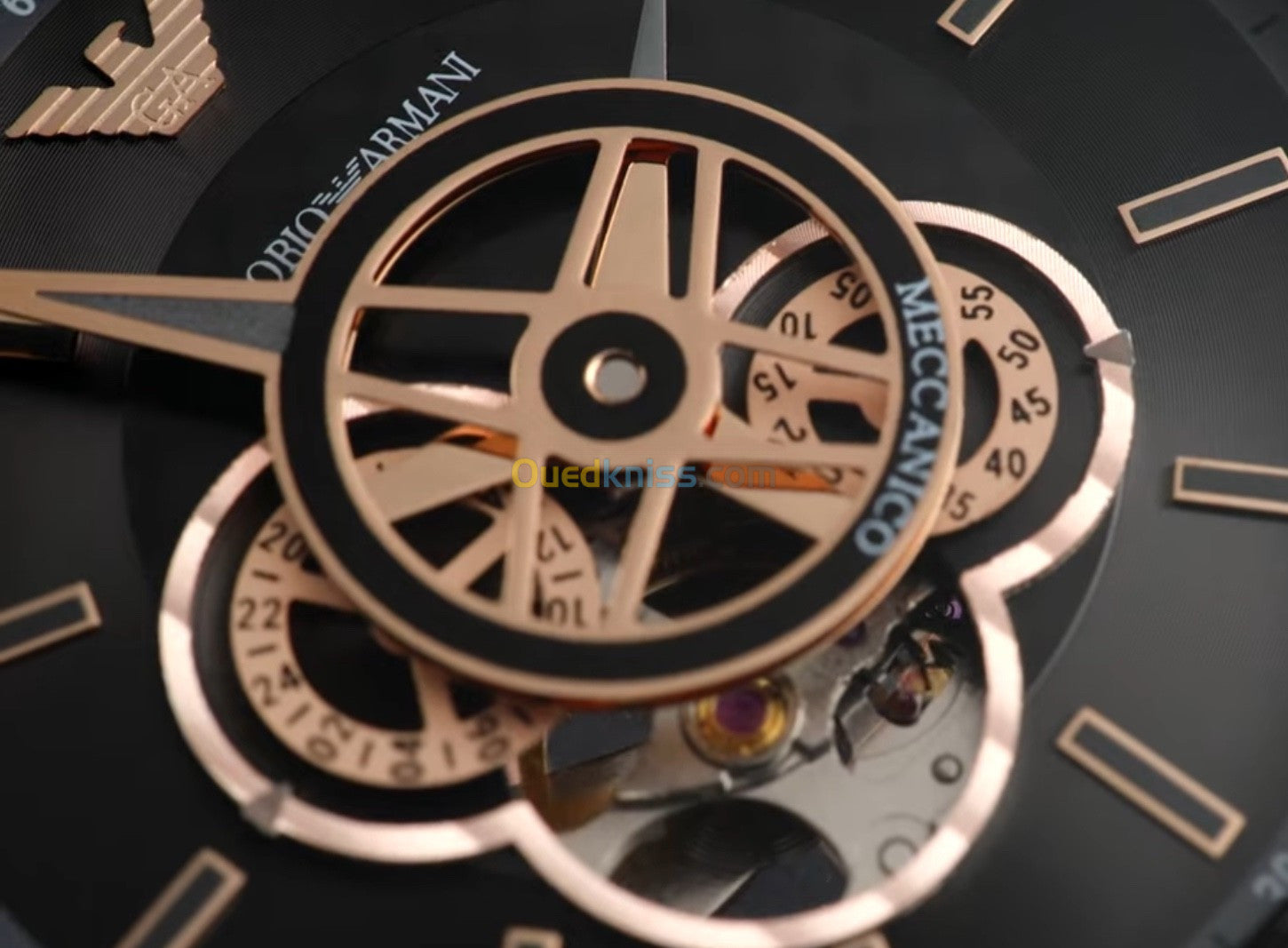  Shop Authentic Emporio Armani Luigi Automatic Skeleton Black Dial Black Leather Strap Watch For Men - AR60012 - Luxxuri