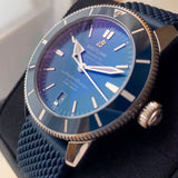  Shop Authentic Breitling Superocean Heritage B20 Automatic 46 Blue Dial Blue Mesh Bracelet Watch for Men - AB2020161C1S1 - Luxxuri