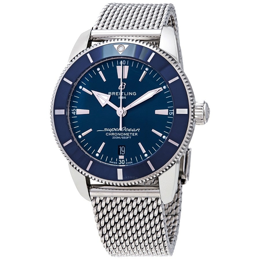 Shop Authentic Breitling Superocean Heritage B20 Automatic 44 Blue Dial Silver Mesh Bracelet Watch for Men - AB2030161C1A1 - Luxxuri