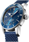  Shop Authentic Breitling Superocean Heritage II B20 44mm Blue Dial Blue Rubber Strap Mens Watch - AB2030161C1S1 - Luxxuri