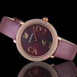  Shop Authentic Swarovski Crystal Frost Red Dial Red Leather Strap Watch for Women - 5484064 - Luxxuri