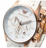  Shop Authentic Emporio Armani Sportivo Silver Dial White Silicone Strap Watch For Women - AR5920 - Luxxuri