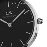  Shop Authentic Daniel Wellington Petite Sheffield Black Dial Black Leather Strap Watch For Women - DW00100180 - Luxxuri