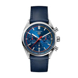  Shop Authentic Tag Heuer Carrera Chronograph Blue Dial Blue Leather Strap Watch for Men - CBN201D.FC6543 - Luxxuri