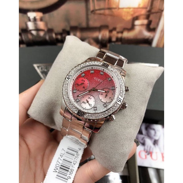  Shop Authentic Guess Confetti Diamonds Silver Dial Silver Steel Strap Watch for Women - W0774L7 - Luxxuri