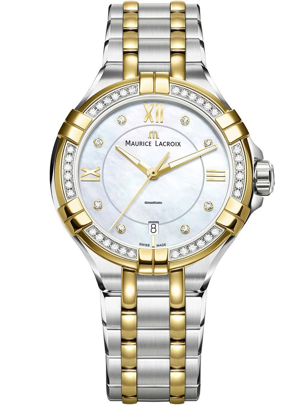  Shop Authentic Maurice Lacroix Aikon Diamonds Mother of Pearl Dial Two Tone Steel Strap Watch for Women - A11006-DY503-171-1 - Luxxuri