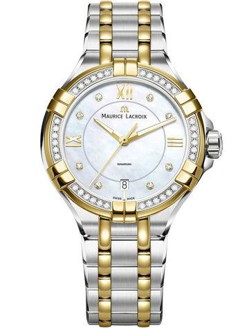  Shop Authentic Maurice Lacroix Aikon Diamonds Mother of Pearl Dial Two Tone Steel Strap Watch for Women - A11006-DY503-171-1 - Luxxuri
