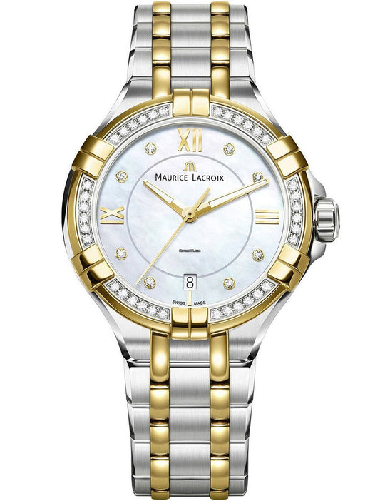  Shop Authentic Maurice Lacroix Aikon Diamonds Mother of Pearl Dial Two Tone Steel Strap Watch for Women - A11006-DY503-171-1 - Luxxuri