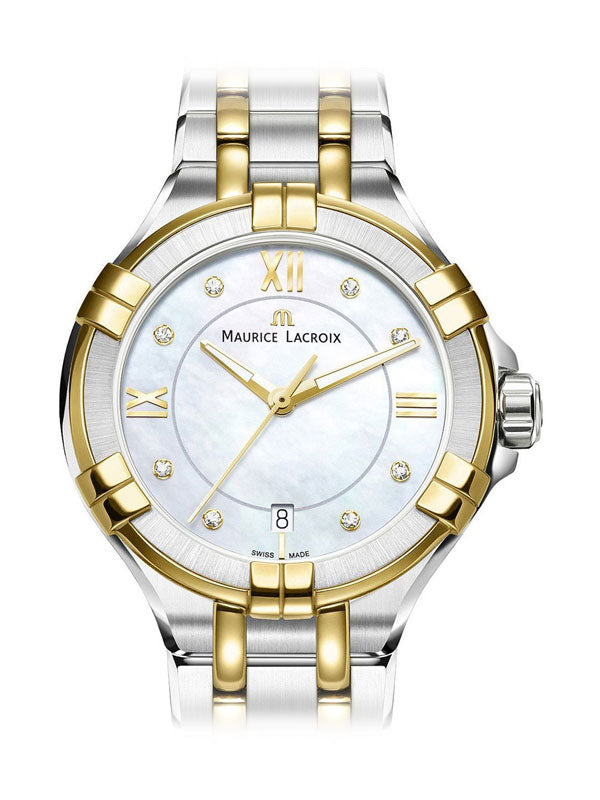  Shop Authentic Maurice Lacroix Aikon Mother of Pearl Dial Two Tone Steel Strap Watch for Women - A11006-PVY13-171-1 - Luxxuri