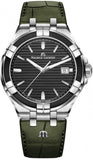  Shop Authentic Maurice Lacroix Aikon Quartz Black Dial Green Crocodile Leather Strap Watch for Men - AI1008-PVB21-330-1 - Luxxuri