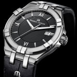  Shop Authentic Maurice Lacroix Aikon Date Automatic Black Dial Black Leather Strap Watch For Men - AI6008-SS001-330-1 - Luxxuri
