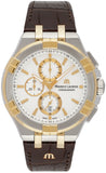  Shop Authentic Maurice Lacroix Aikon Chronograph White Dial Brown Leather Strap Watch For Men - AI1018-PVY11-132-1 - Luxxuri