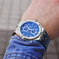  Shop Authentic Maurice Lacroix Aikon Chronograph Blue Dial Blue Leather Strap Watch for Men - AI1018-SS001-430-1 - Luxxuri