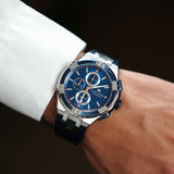  Shop Authentic Maurice Lacroix Aikon Chronograph Blue Dial Blue Leather Strap Watch For Men - AI1018-SS001-432-4 - Luxxuri