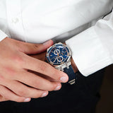  Shop Authentic Maurice Lacroix Aikon Chronograph Blue Dial Blue Leather Strap Watch For Men - AI1018-SS001-432-4 - Luxxuri