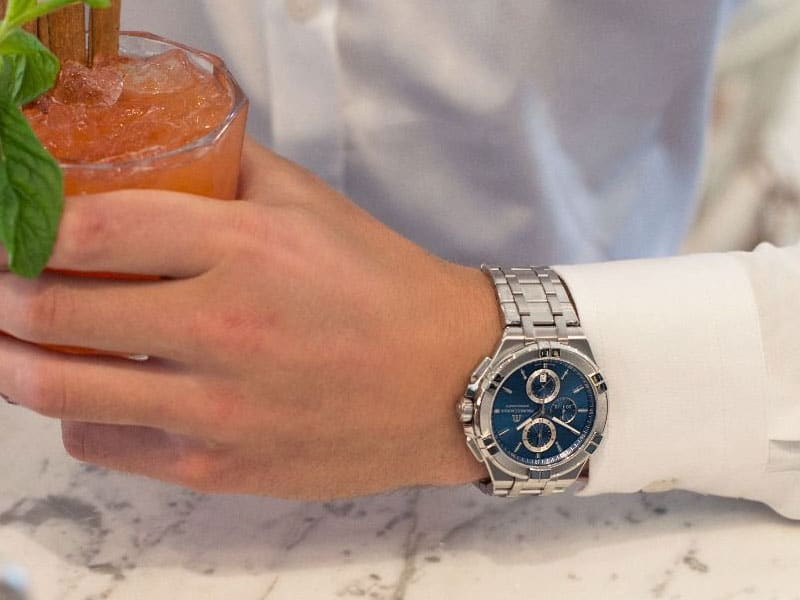  Shop Authentic Maurice Lacroix Aikon Chronograph Blue Dial Silver Steel Strap Watch for Men - AI1018-SS002-430-1 - Luxxuri