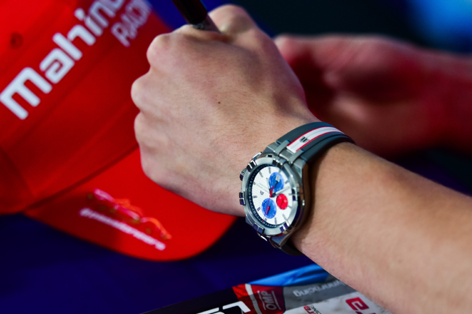  Shop Authentic Maurice Lacroix Aikon Chronograph Special Edition Mahindra Racing Silver Dial Grey Rubber Strap Watch for Men - AI1018-TT031-130-2 - Luxxuri