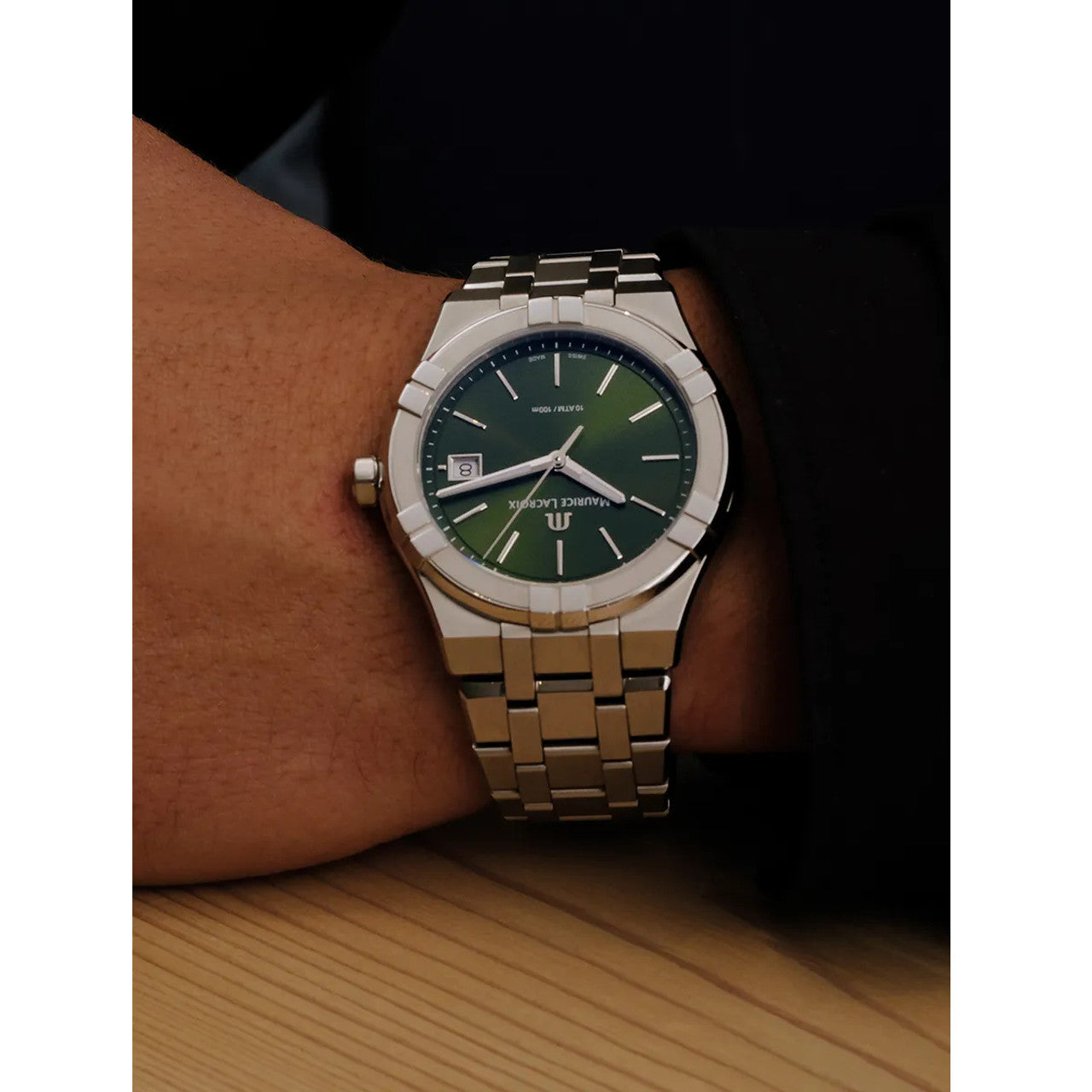  Shop Authentic Maurice Lacroix Aikon Automatic Green Dial Silver Steel Strap Watch for Men - AI1807-SS002-630-1 - Luxxuri