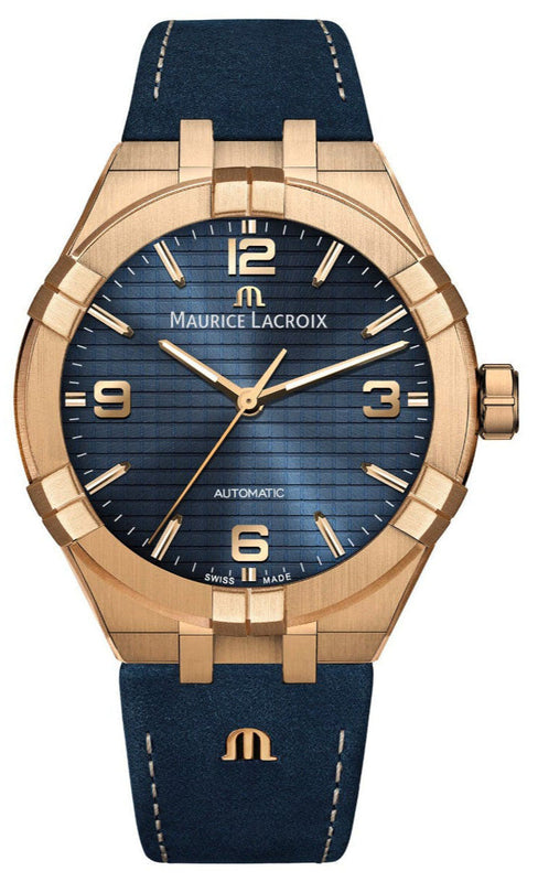  Shop Authentic Maurice Lacroix Aikon Limited Edition Blue Dial Blue Leather Strap Watch For Men - AI6008-BRZ01-420-1 - Luxxuri