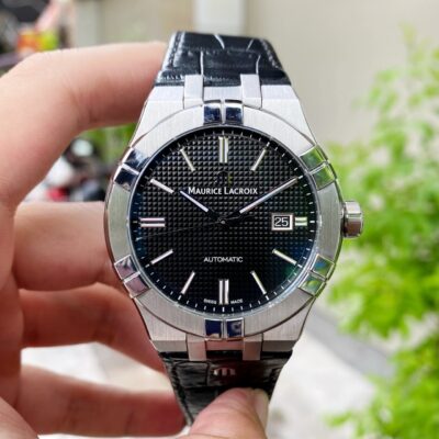  Shop Authentic Maurice Lacroix Aikon Date Automatic Black Dial Black Leather Strap Watch For Men - AI6008-SS001-330-1 - Luxxuri