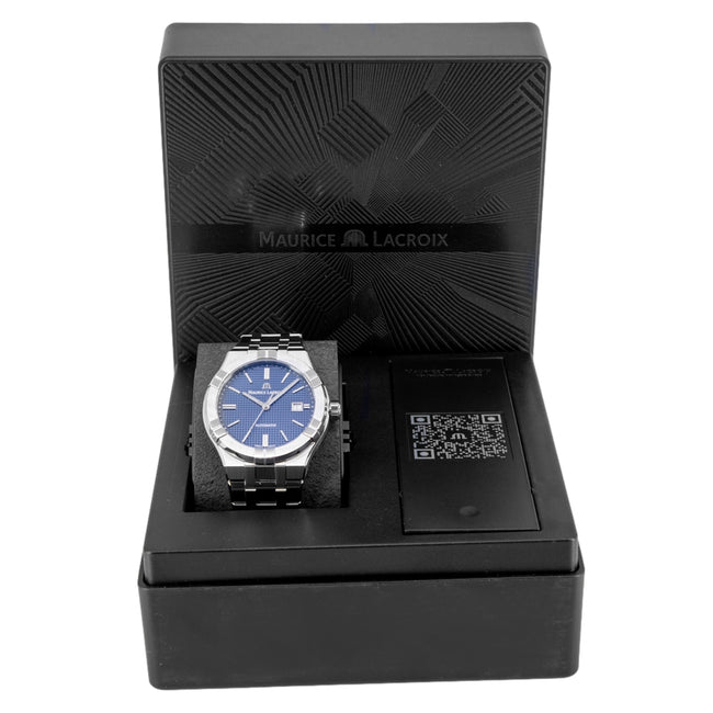  Shop Authentic Maurice Lacroix Aikon Automatic Blue Dial Silver Steel Strap Watch For Men - AI6008-SS002-430-1 - Luxxuri