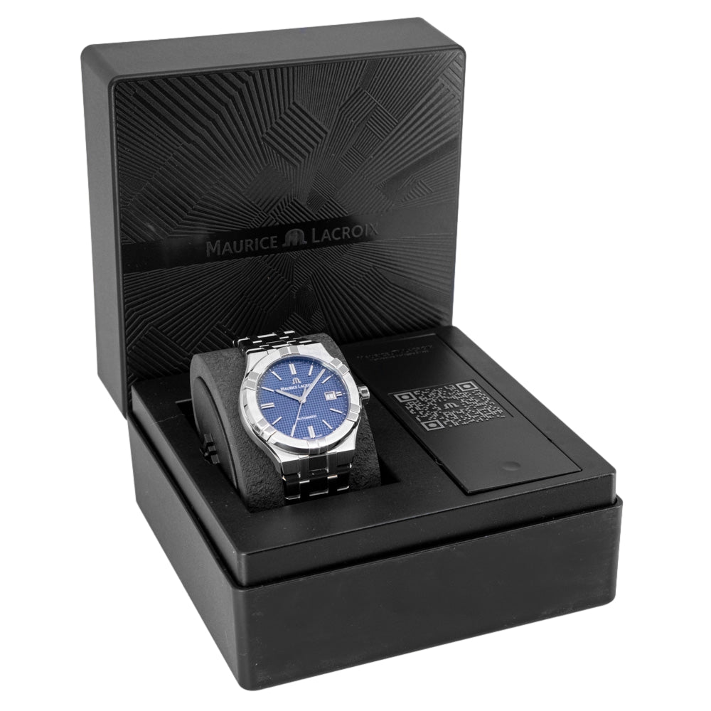  Shop Authentic Maurice Lacroix Aikon Automatic Blue Dial Silver Steel Strap Watch For Men - AI6008-SS002-430-1 - Luxxuri
