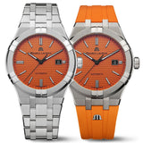  Shop Authentic Maurice Lacroix Aikon Automatic Date Orange Dial Silver Steel Strap Watch For Men - AI6008-SS00F-530-E - Luxxuri