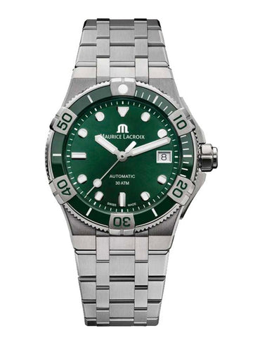  Shop Authentic Maurice Lacroix Aikon Venturer Green Dial Silver Steel Strap Watch for Men - AI6057-SSL52-630-1 - Luxxuri