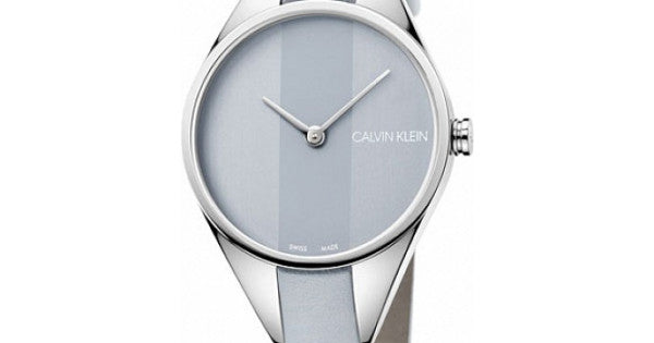  Shop Authentic Calvin Klein Rebel Grey Dial Grey Leather Strap Watch for Women - K8P231Q4 - Luxxuri