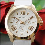  Shop Authentic Fossil Cecile White Dial White Leather Strap Watch for Women - AM4486 - Luxxuri