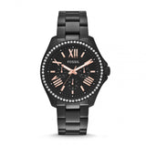  Shop Authentic Fossil Cecile Multi Function Crystals Black Dial Black Steel Strap Watch for Women - AM4522 - Luxxuri