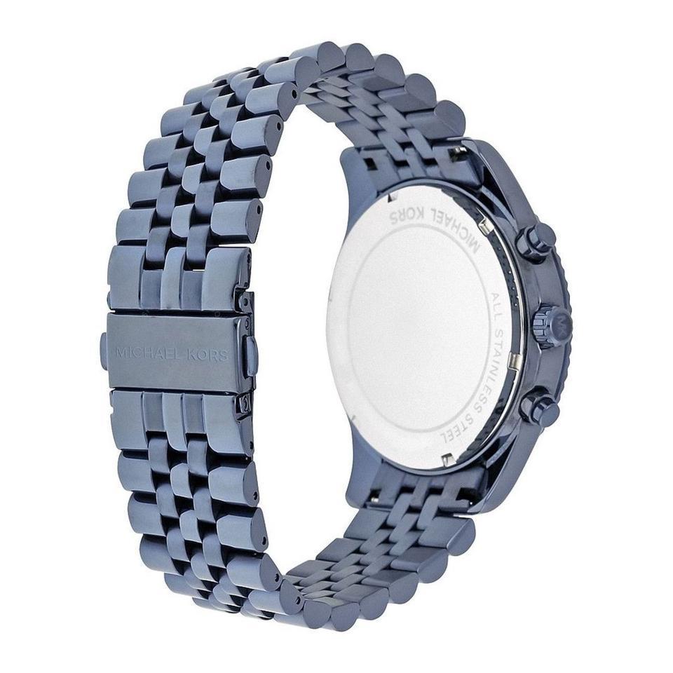  Shop Authentic Michael Kors Lexington Chronograph Blue Dial Blue Steel Strap Watch for Men - MK8480 - Luxxuri
