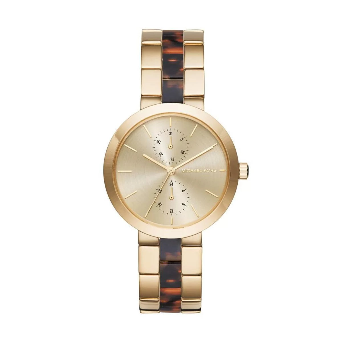  Shop Authentic Michael Kors Garner Multifunction Gold Dial Two Tone Steel Strap Watch For Women - MK6471 - Luxxuri