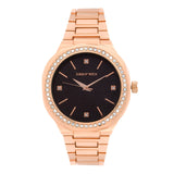  Shop Authentic Michael Kors Lennox Three-Hand Black Dial Rose Gold Steel Strap Watch For Women - MK7233 - Luxxuri