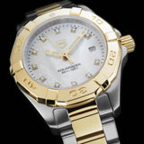 Shop Authentic Tag Heuer Aquaracer Diamonds Mother of Pearl Dial Two Tone Steel Strap Watch for Men - WBD1422.BB0321 - Luxxuri