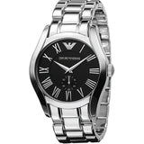  Shop Authentic Emporio Armani Valente Black Dial Silver Steel Strap Watch For Men - AR0680 - Luxxuri