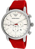  Shop Authentic Emporio Armani Luigi Chronograph White Dial Red Rubber Strap Watch For Men - AR11021 - Luxxuri