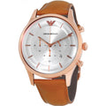  Shop Authentic Emporio Armani Quartz Silver Dial Brown Leather Strap Watch For Men - AR11043 - Luxxuri