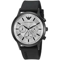  Shop Authentic Emporio Armani Chronograph Quartz Silver Dial Black Rubber Strap Watch For Men - AR11048 - Luxxuri