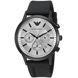  Shop Authentic Emporio Armani Chronograph Quartz Silver Dial Black Rubber Strap Watch For Men - AR11048 - Luxxuri