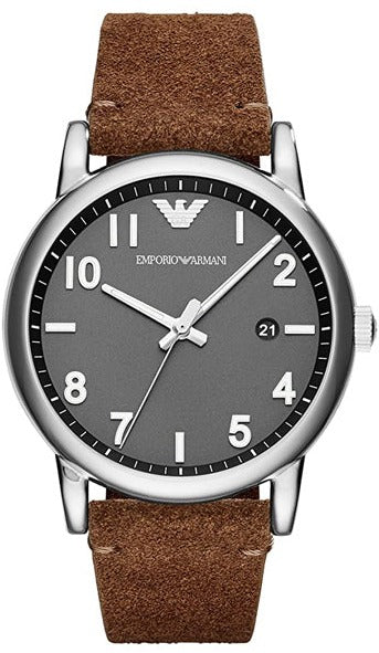  Shop Authentic Emporio Armani Luigi Quartz Gray Dial Brown Leather Strap Watch For Men - AR11070 - Luxxuri