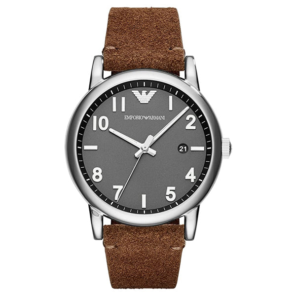  Shop Authentic Emporio Armani Luigi Quartz Gray Dial Brown Leather Strap Watch For Men - AR11070 - Luxxuri