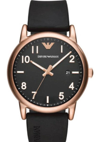  Shop Authentic Emporio Armani Luigi Quartz Black Dial Black Rubber Strap Watch For Men - AR11097 - Luxxuri