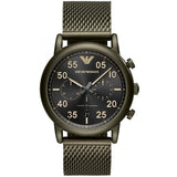  Shop Authentic Emporio Armani Luigi Quartz Chronograph Black Dial Green Mesh Bracelet Watch For Men - AR11115 - Luxxuri
