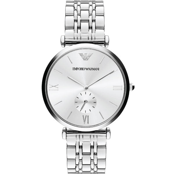  Shop Authentic Emporio Armani Classic Silver Dial Silver Steel Strap Watch For Men - AR1819 - Luxxuri