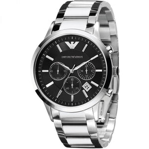  Shop Authentic Emporio Armani Classic Chronograph Black Dial Silver Steel Strap Watch For Men - AR2434 - Luxxuri