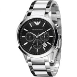  Shop Authentic Emporio Armani Classic Chronograph Black Dial Silver Steel Strap Watch For Men - AR2434 - Luxxuri