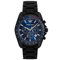  Shop Authentic Emporio Armani Sigma Chronograph Blue Dial Black Silicone Strap Watch For Men - AR6121 - Luxxuri